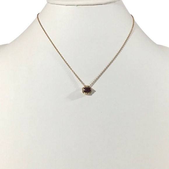 Jewelry - Gold Tone Chain Necklace Red Pendant Vintage Costume Jewelry